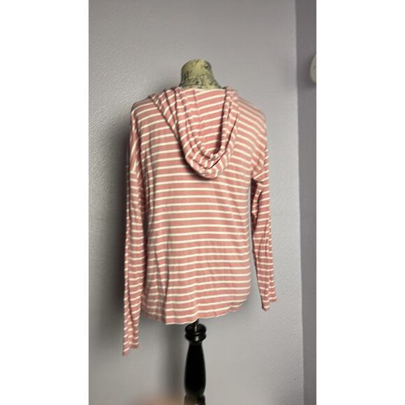 Buffalo David Britton PINK & WHITE Stripe Top Women’s Medium - Picture 6 of 7